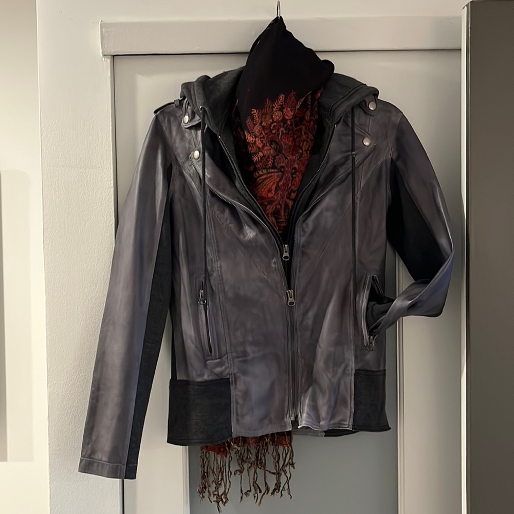 JKT NYC  Hannah Patina Leather Bomber Mint!